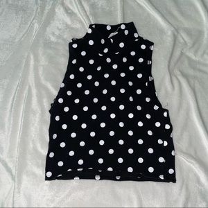 Polka Dot Mock Neck Top
